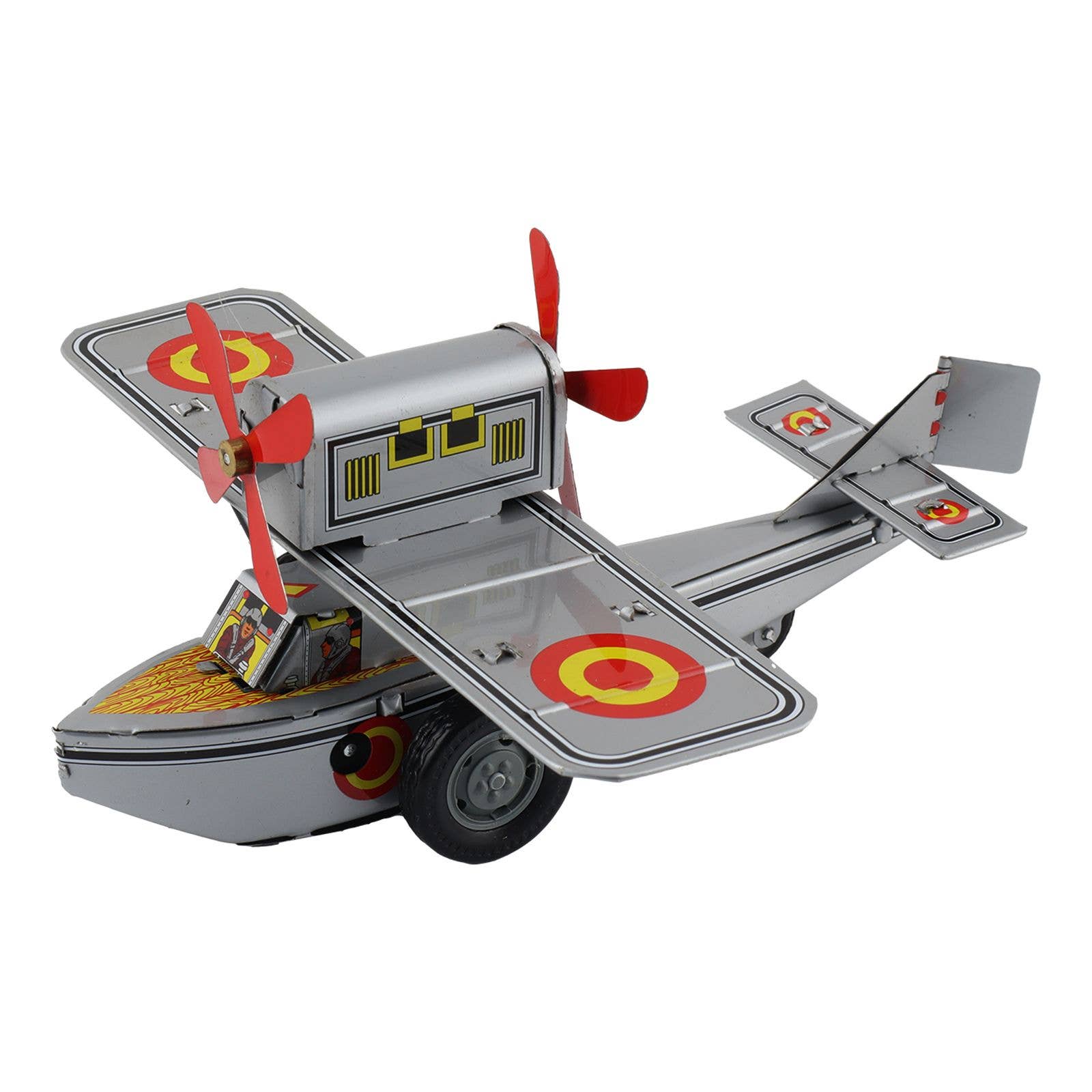 Tribal Trade GmbH - Wholesale Decorative Figurine - Tin toy airplane with double propeller tin airplane0