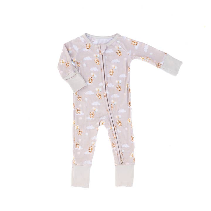 Up...Up And Away - Bamboo Zipper Pajama for wholesale by Baby Blues And Pink LLC