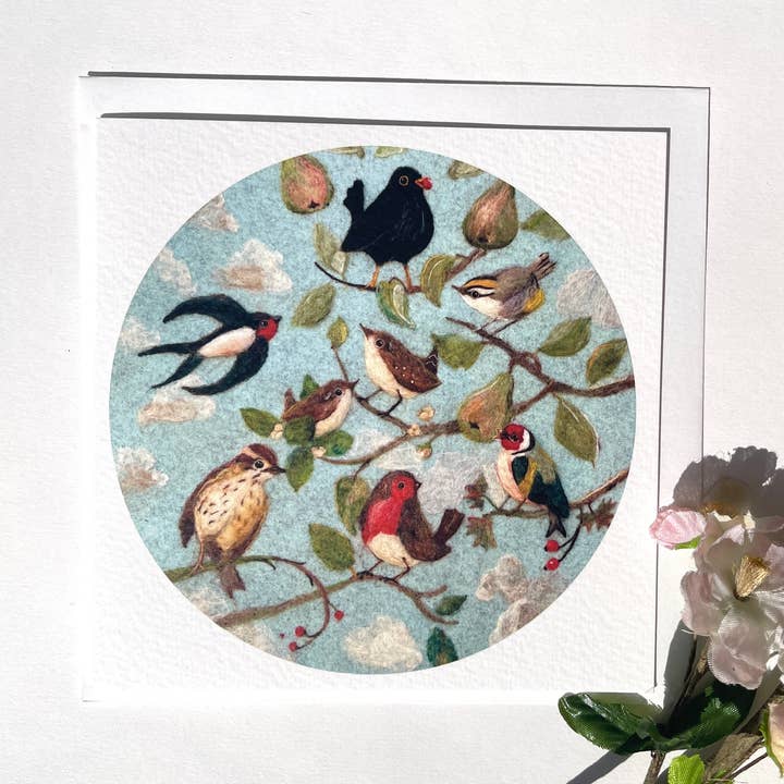 Sweet Liberty Belle - Wholesale Everyday Greeting Card - Garden birds Greeting Card - Print of felt artwork3
