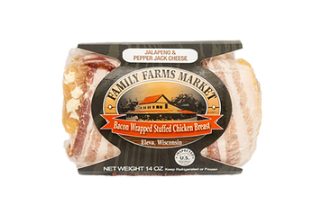 Family Farms LLC - Wholesale Chicken - Bacon Wrapped Stuff Chicken Breast - Jalapeno & Pepper Jack 1