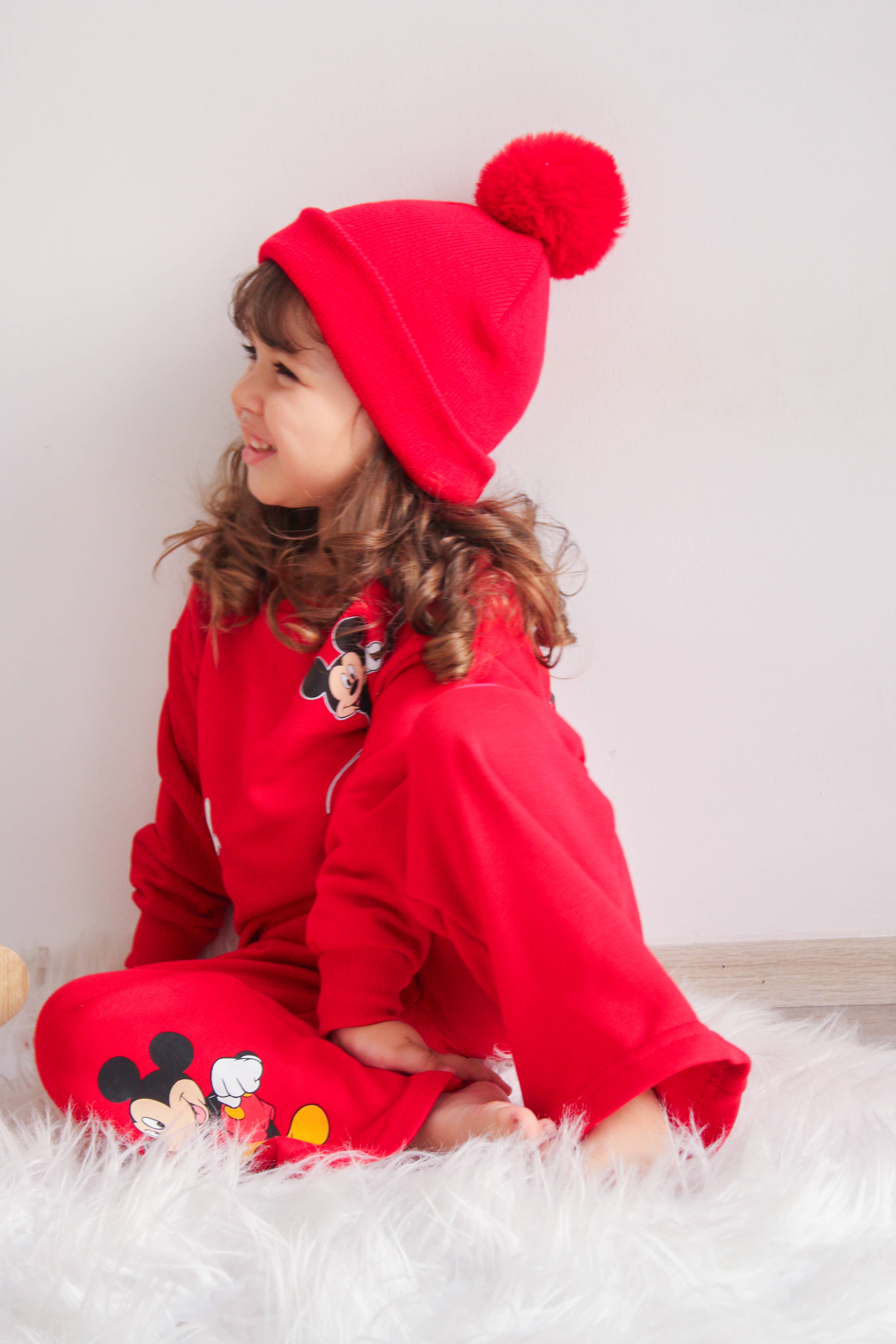 Himmelberg Baby – wholesale Mössa - Barn – Röd Singel Pom Pom Baby-/Barnmössa 0-8 år10