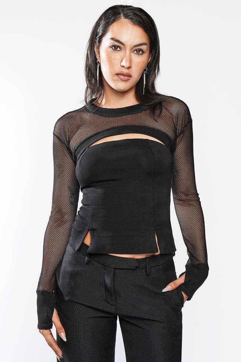 NOCTEX - Wholesale Blouse - Women's - Mesh Net Shrug2