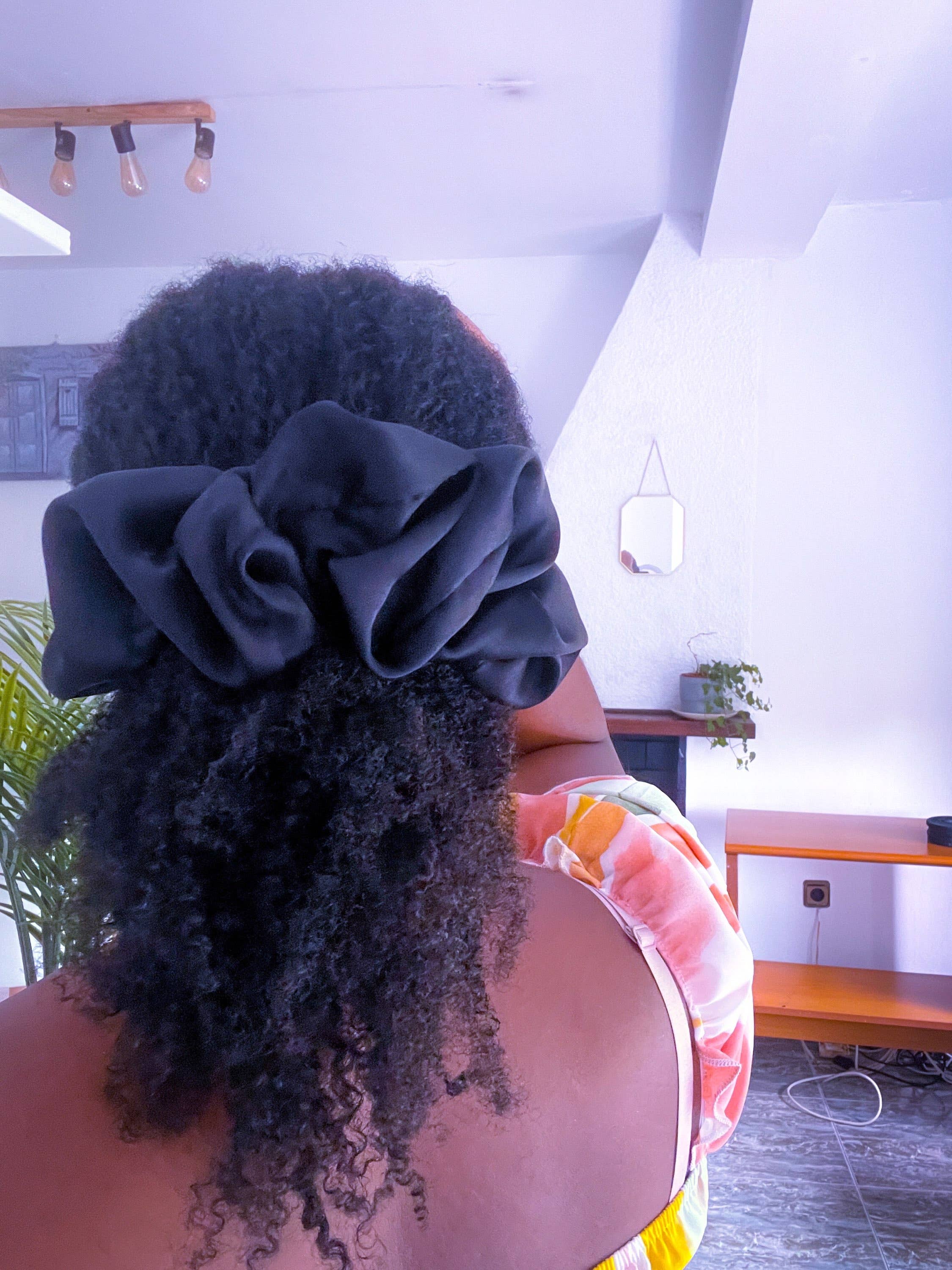 Asantewaa - Wholesale Scrunchie - Women's - Ebony Large Satin Scruchie6