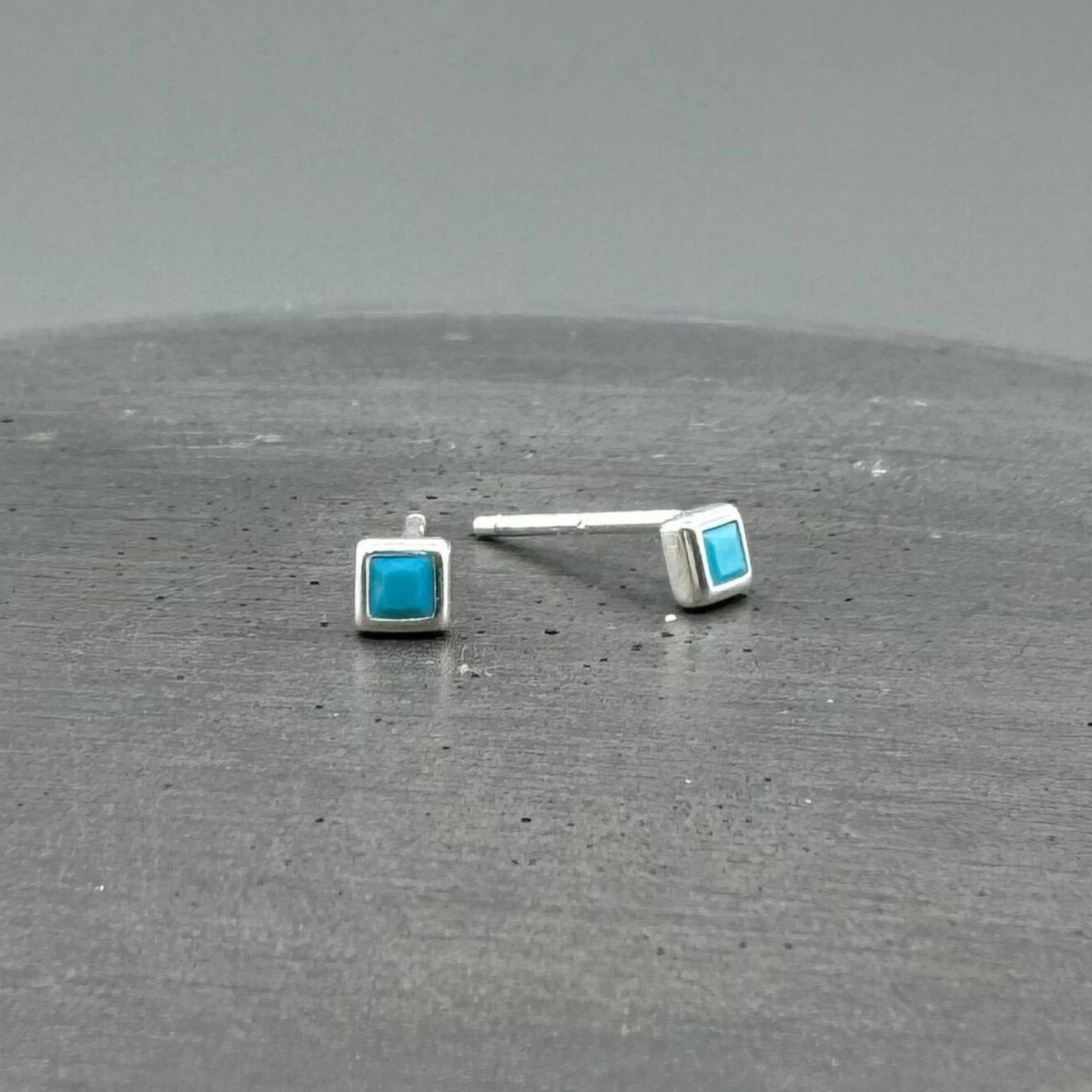 Something Silver - Wholesale Stud/Post Earrings - Mini CZ Square Bezel Studs4