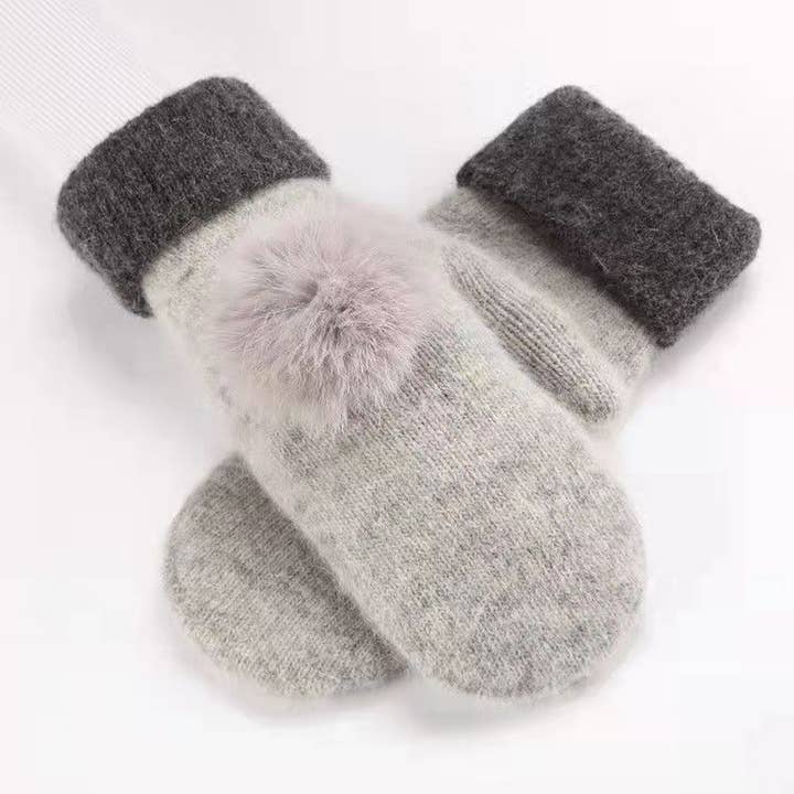 ACCITY - Wholesale Gloves - Women's - WINTER DOUBLE-LAYER THICK WARM RABBIT FUR GLOVES_CWAG0257