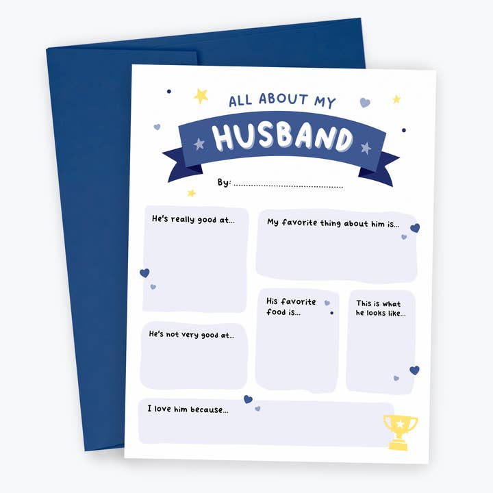 Kreate Paper Co. - Wholesale Anniversary Card - All About My Husband, Anniversary Card Birthday, Best Seller2