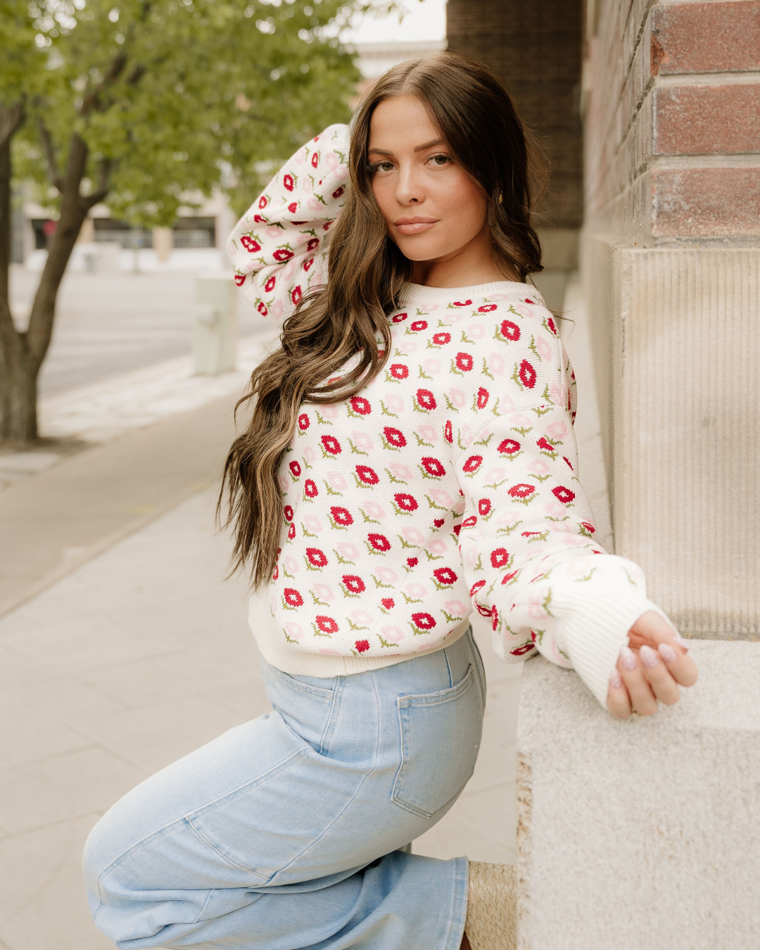 Indie & Co. | Women's Apparel - Wholesale Knit Sweater - Women's - Savannah Floral Sweater | Crew Neck Sweater | Knit Sweater4