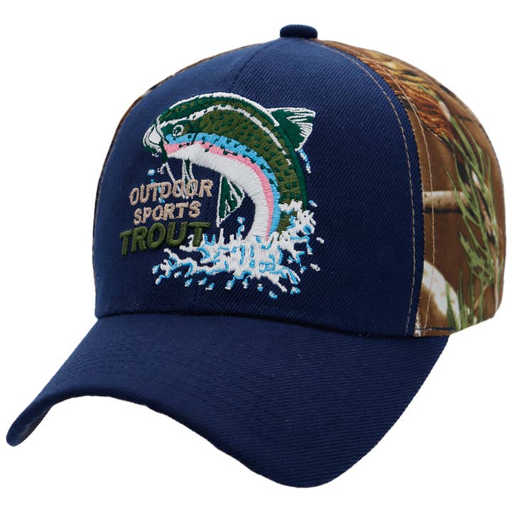 Cap Zone - Vendita all'ingrosso Cappellino da baseball - Unisex - Berretto da baseball Trout Bass Hunt Camo per sport all'aperto