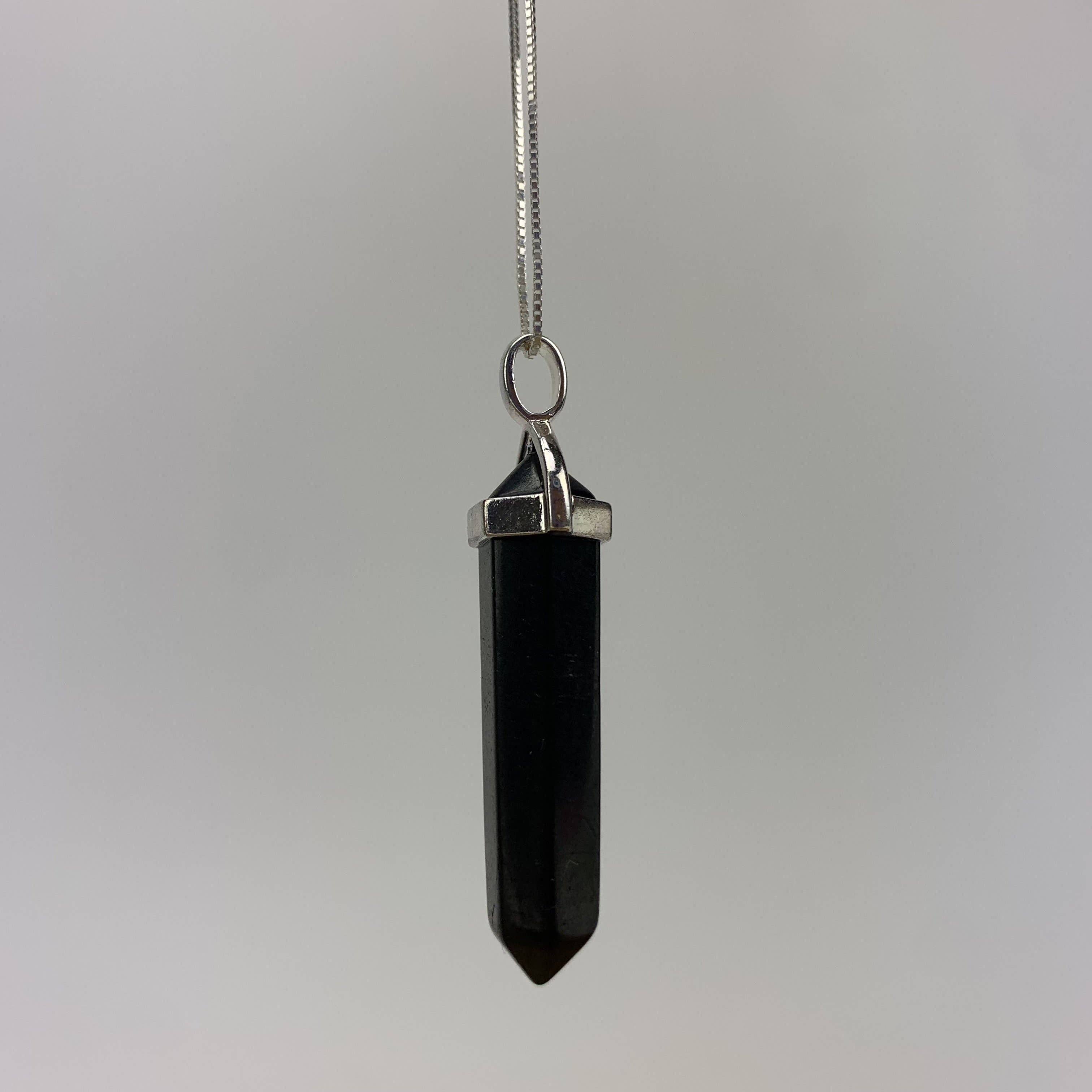 Pelham Grayson Rose - Wholesale Individual Charm/Pendant - Shungite Doubleterm Hexagon Faceted Pendant silver bail 401