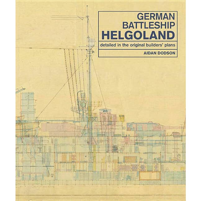 Cuirassé allemand Helgoland : Détails dans les plans originaux des constructeurs pour la vente par Bradley's Book Clearance
