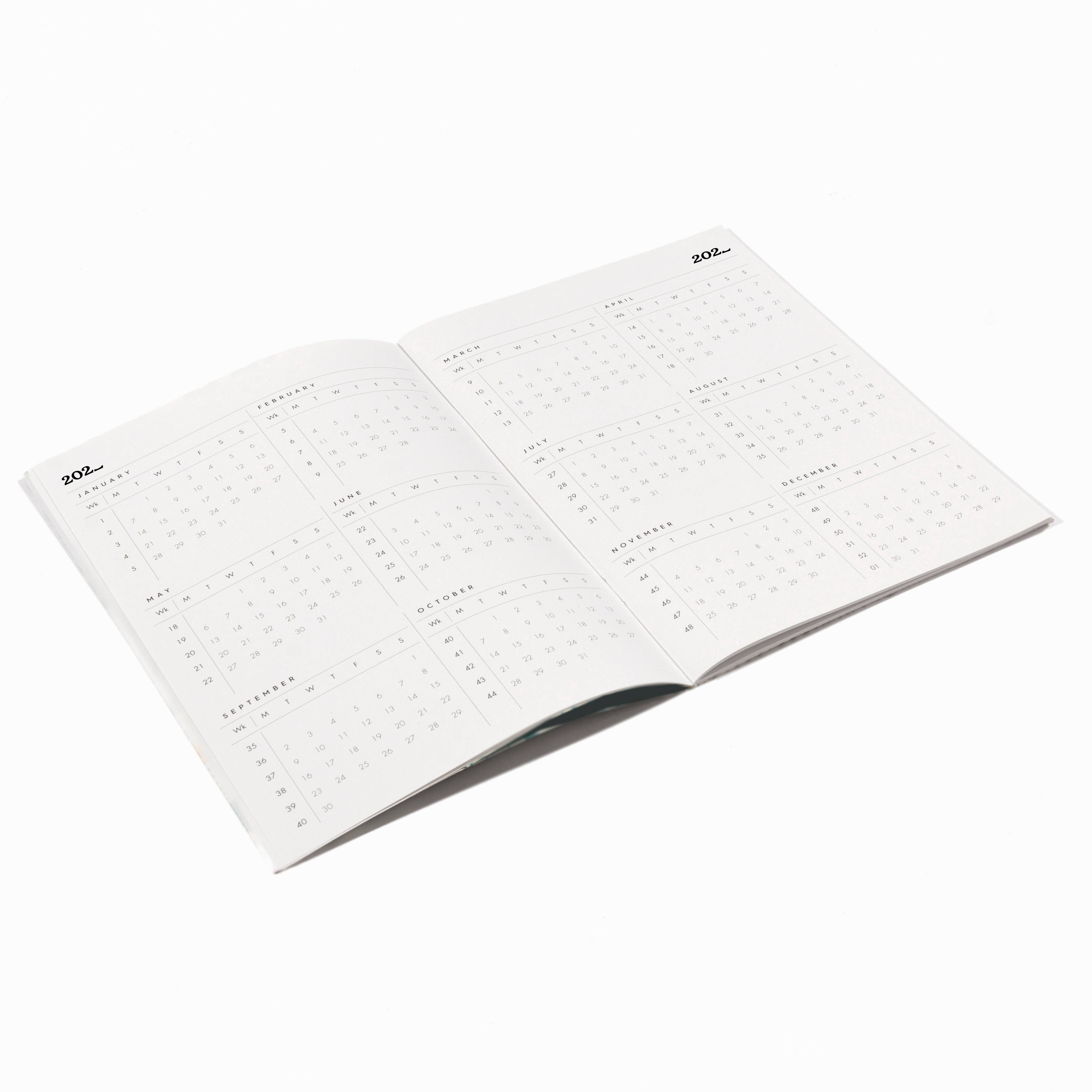 Studio Wald - UK Made - Vente Journal intime - Agenda 2026 Format A5 avec pochette – Fleurs séchées2