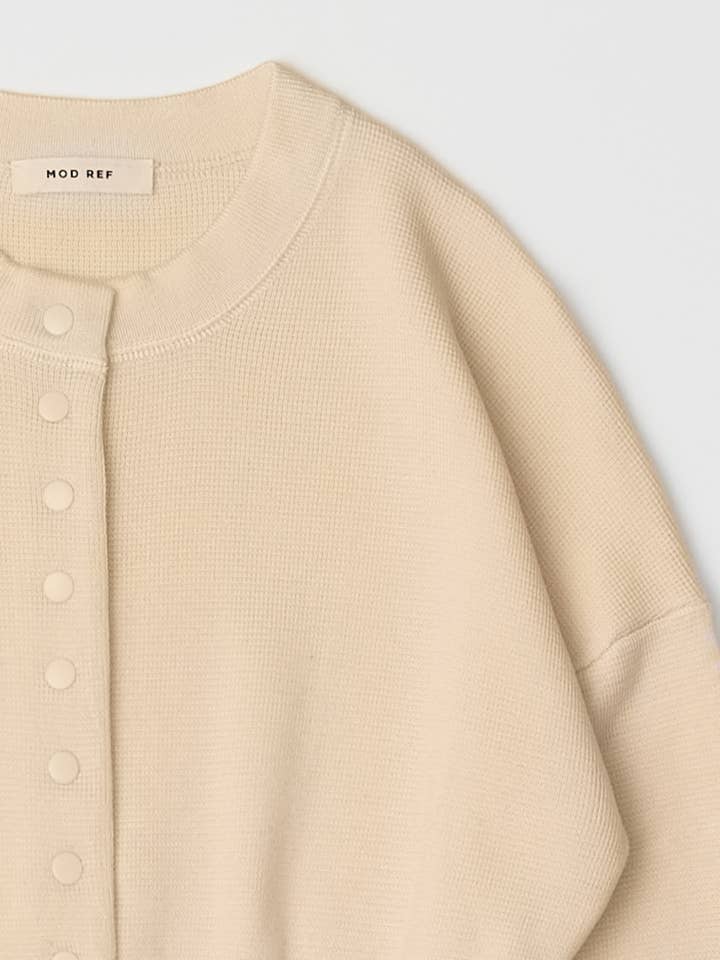 MOD REF - Wholesale Blouse - Women's - The Rosaline Top | Button-Down Knit Blouse with Ribbed Waist11