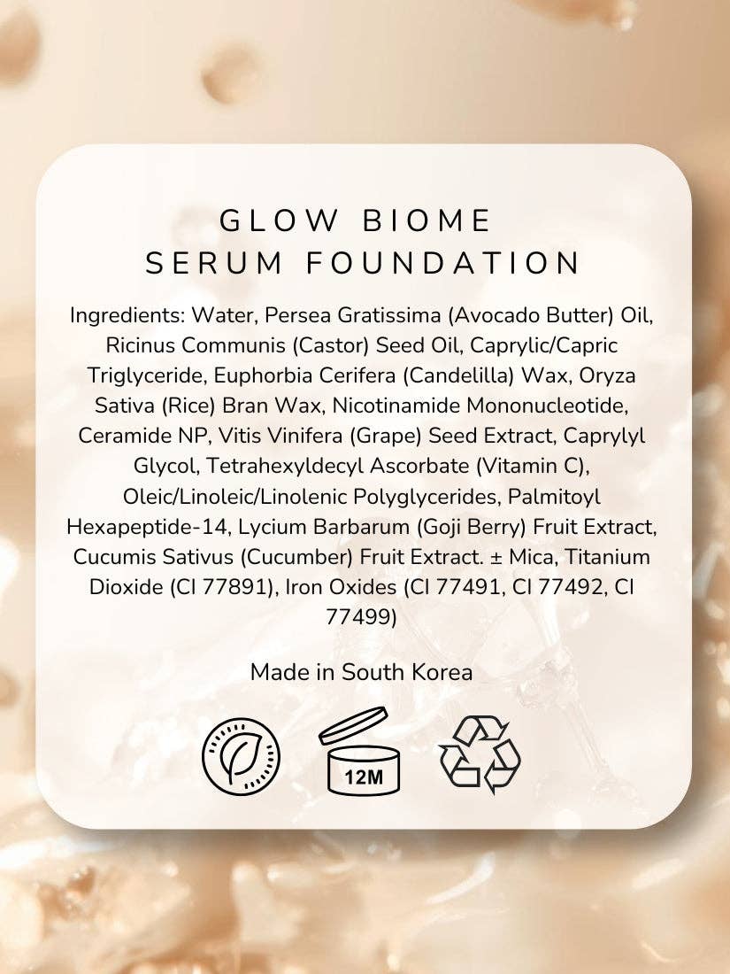 EMANI VEGAN COSMETICS - Vente Fonds de teint - Glow Biome Fond de Teint Sérum NAD+11