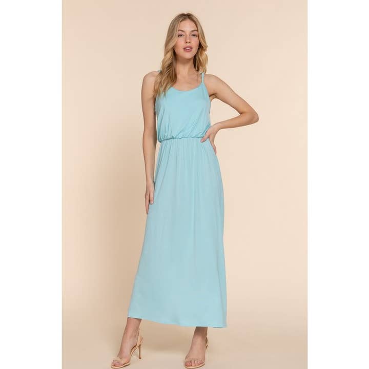 WAIST ELASTIC MIDI CAMI KNIT DRESS for wholesale by Paperdoll