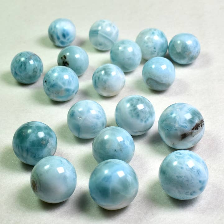 Calder Crystals - Wholesale Spiritual Stone/Crystal - Larimar Dolphin Carved Crystal Sphere Ball - 2 Options1
