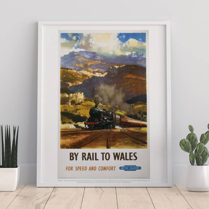 Star Editions – wholesale Art print – By Rail To Wales For Speed And Comfort - Railway Art Print