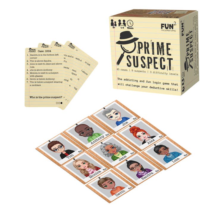 Fun Squared Games - Wholesale Board Game - Prime Suspect (Deductive reasoning logic game)