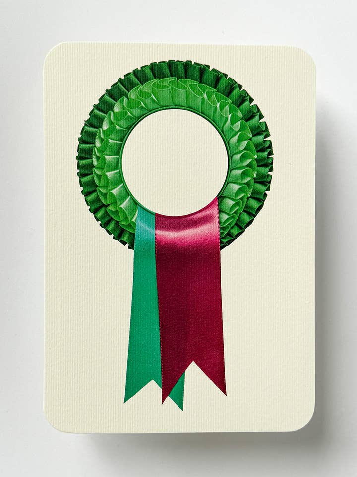 Green Rosette Greeting Card | Birthday Card | Luxury Cards for wholesale by Canonbury Press