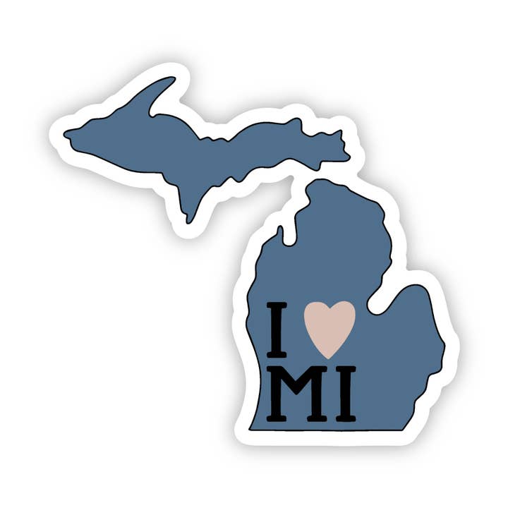 "I Love Michigan" Sticker for wholesale by Big Moods