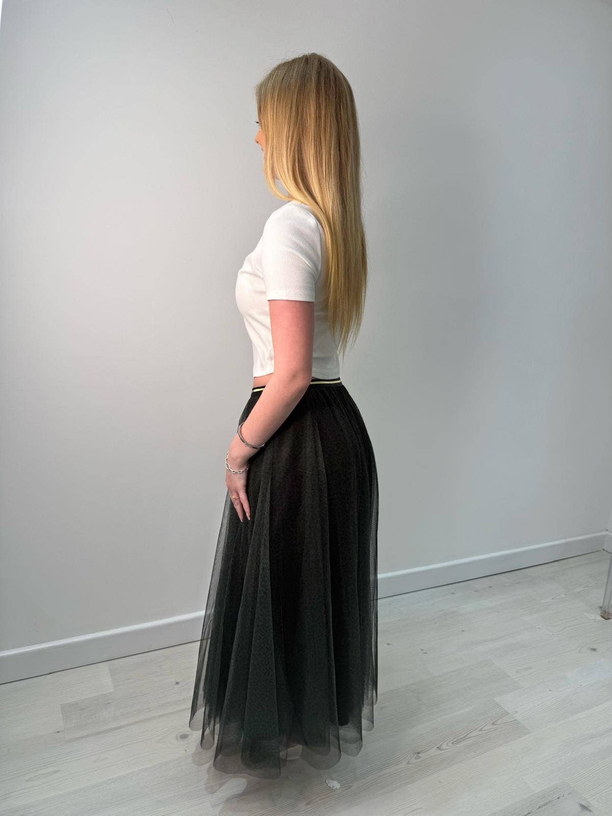 Last True Angel – wholesale Skirt – Women’s – Tulle Layer Skirt in Small Olive Green Leopard Print1