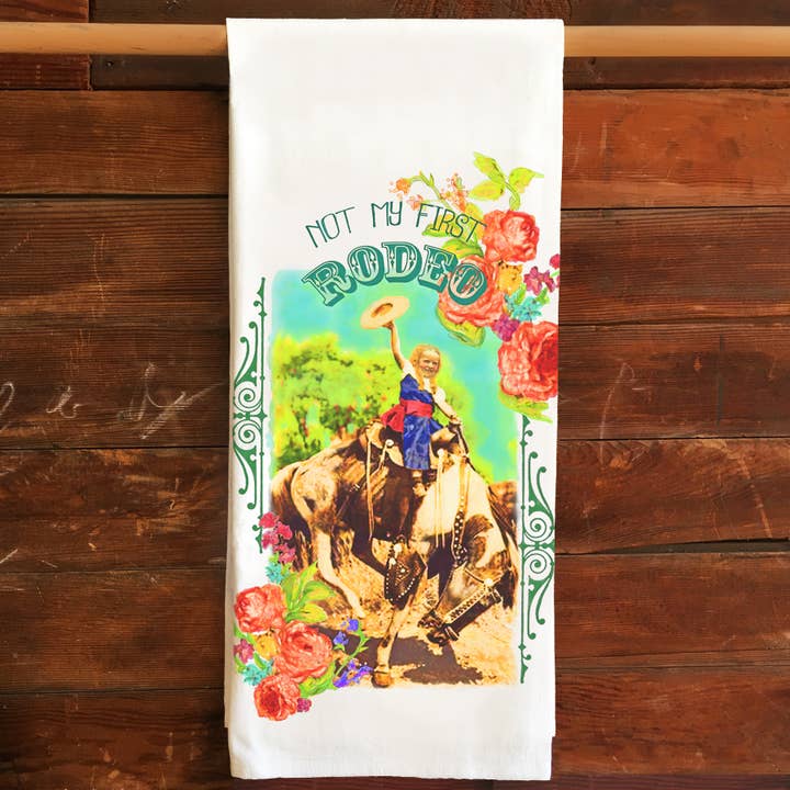katzpajamas - Wholesale Tea Towel - First Rodeo Kitchen Tea Towel Flour Sack Cotton