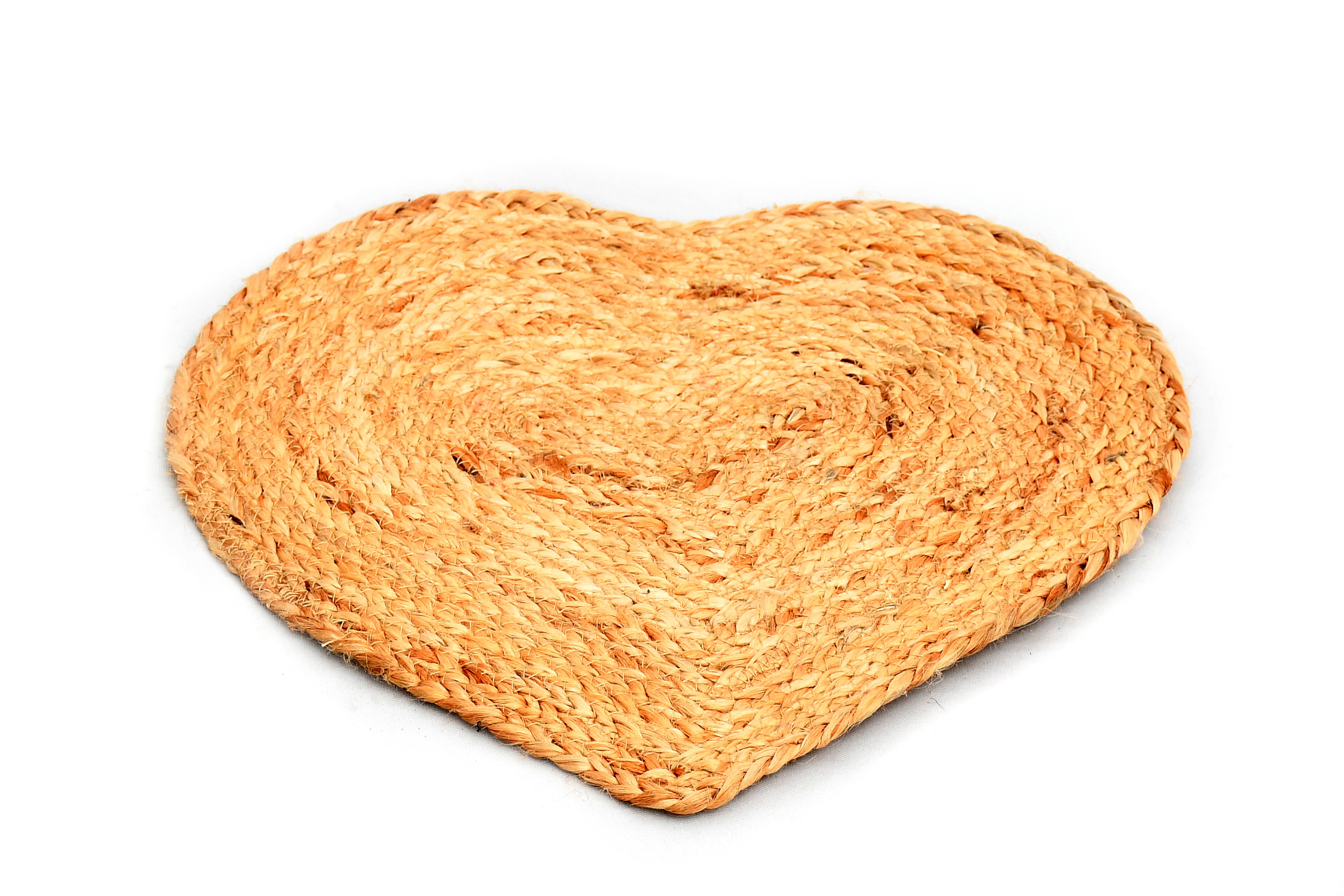 India Handicrafts Inc - Wholesale Placemat - JUTE HEART MAT2