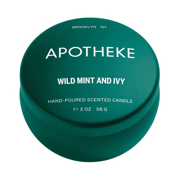 Bougie miniature en étain Menthe sauvage et Lierre pour la vente par Apotheke