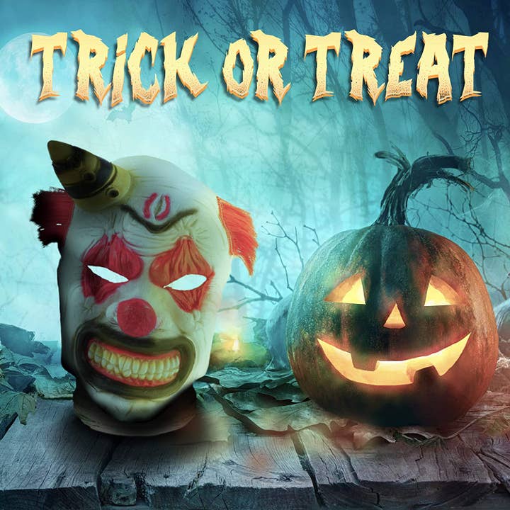 The Twiddlers – wholesale Costume – Men's – Scary Latex Clown Mask with Hair - Novelty Costume for Adult4