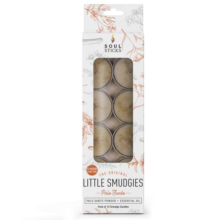 'Little Smudgies' Palo Santo Smudge Candle (12) for wholesale by Designs by Deekay Inc.