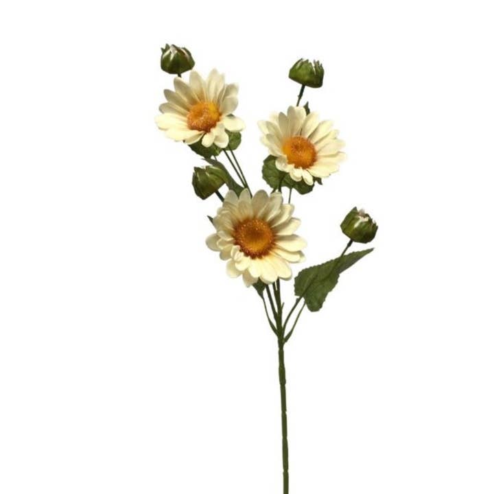 David Christopher's Collection - Wholesale Artificial Flowers - Wild Sunflower x5 Ivory 28"