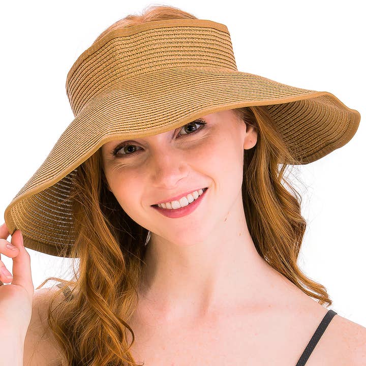 Cap Zone - Wholesale Straw Hat - Women's - Pack And Go Paper Straw Wide Roll-up Sun Hat10