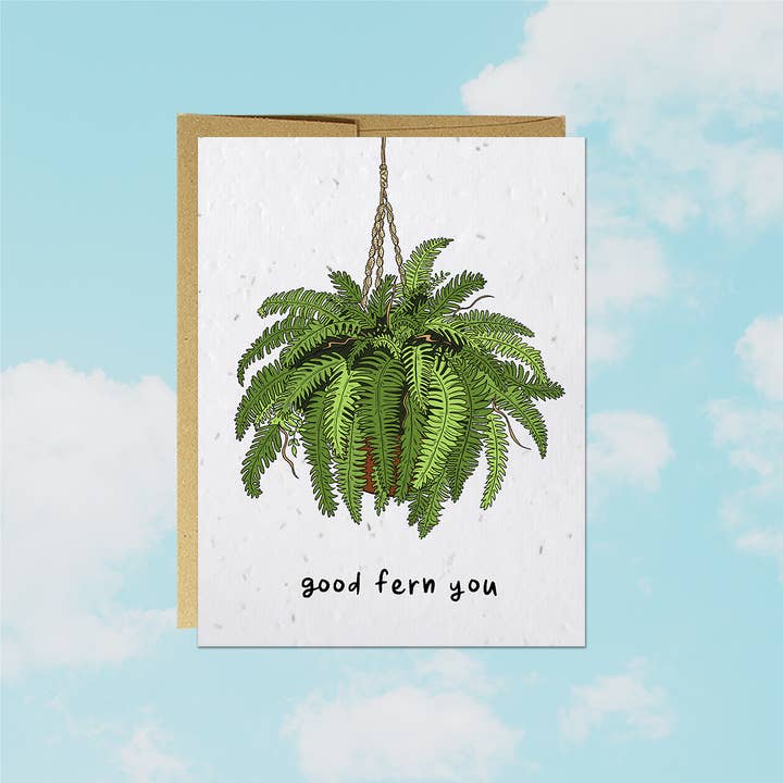 Party Mountain Paper co. - Wholesale Thinking of You Card - Good Fern You | Last Chance