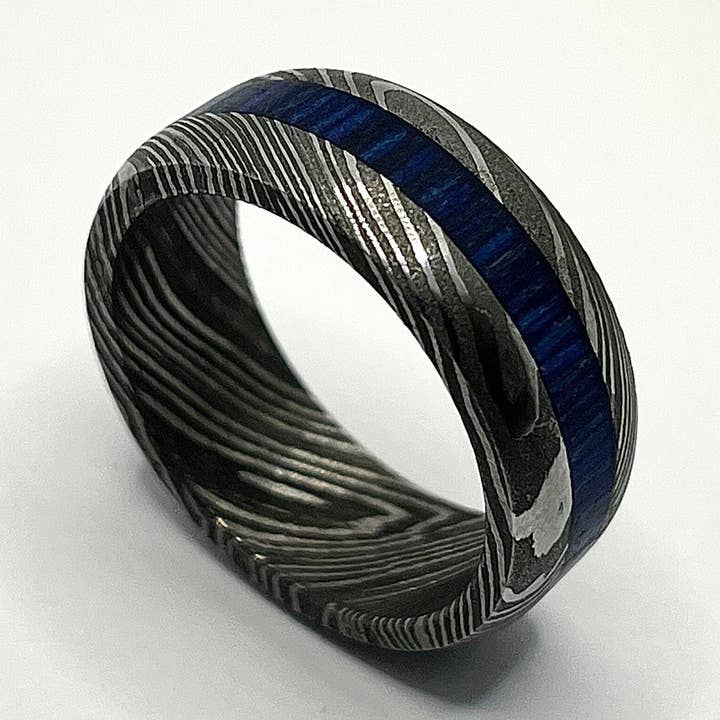 Damast-Ring für Herren Ring Damen Ehering Herren Versprechensring Damaststahl-Ring Herren Ring Holzring Damen Verlobungsring Herren Ehering für den Großhandel von RustyStudioUSA