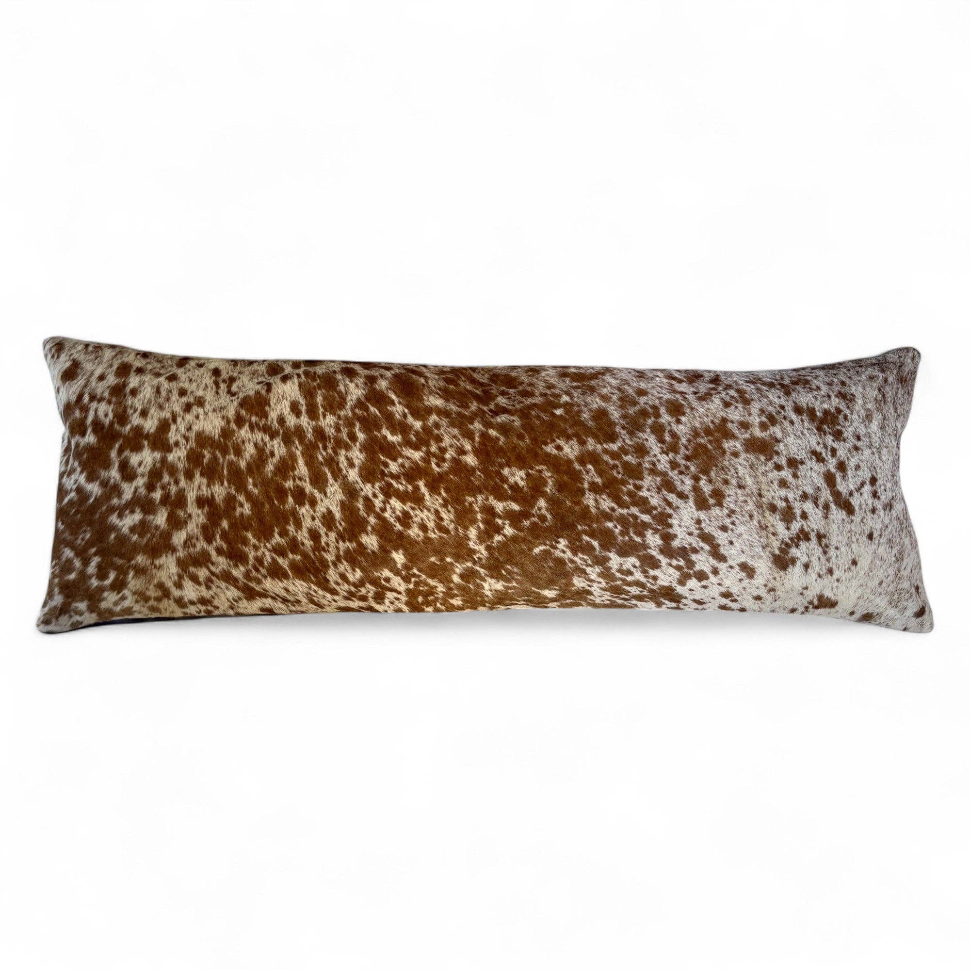 Ranch Junkie - Wholesale Throw Pillow Cover - 12x36 Genuine Cowhide Pillow Covers Lumbar Caramel Brown Double Sided Highlands Cowhide Pillow12