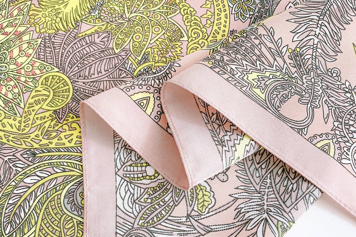 Marayn - Vendita all'ingrosso Sciarpa - Donna - Sciarpa di Seta Floreale Vintage 2025 Elegante Scialle10