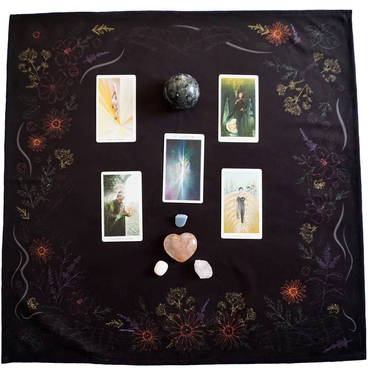 Hidden Crystal Tarot - Wholesale Tarot Cards - Kitchen Witch Herbology, Smoke Cleansing, Altar-Tarot Cloth4