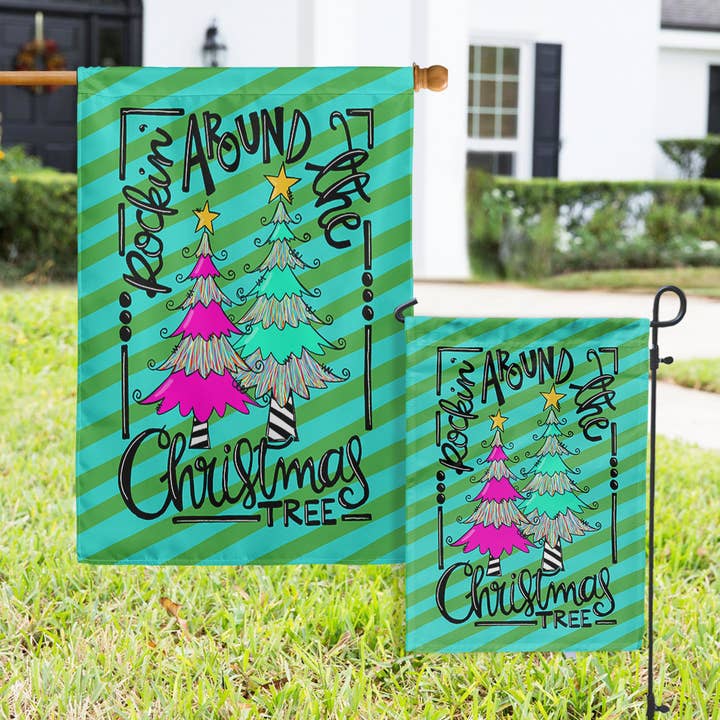 Flags - Holiday Rockin Around for wholesale by Boutique Monogram