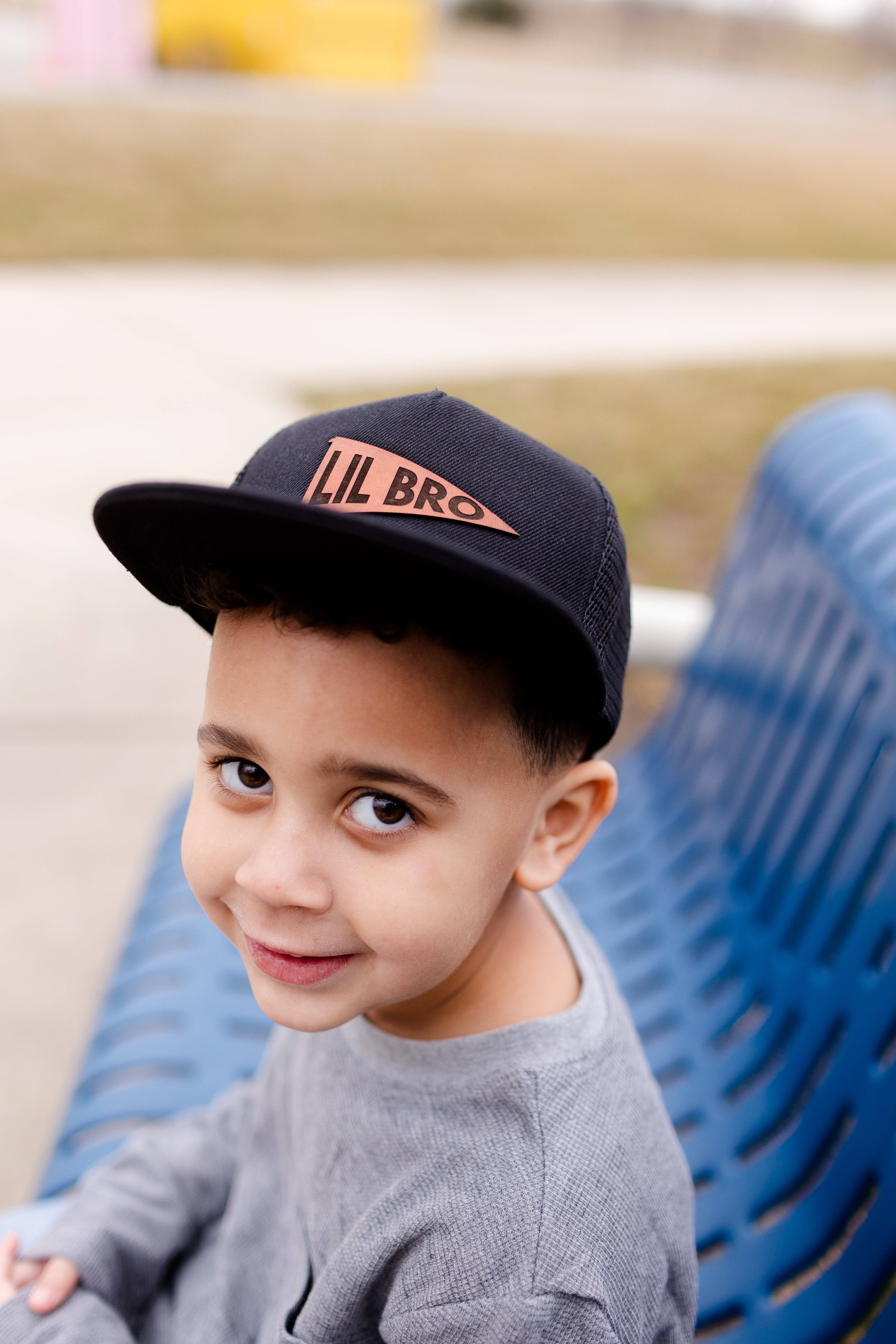 Left Grain - Wholesale Kids Hat - Kids - Big Bro and Lil Bro Pennant Leather Patch Kids Hat19