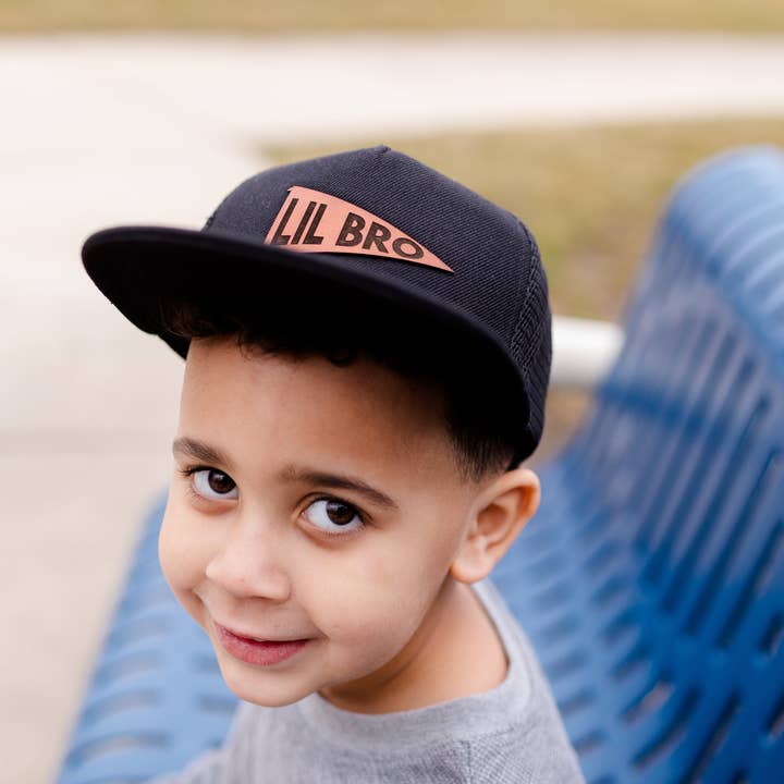 Left Grain - Wholesale Kids Hat - Kids - Big Bro and Lil Bro Pennant Leather Patch Kids Hat19