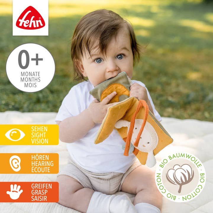 Fehn - Venta al por mayor Libro - Niños - Libro de tela Sheep Fehnnatur, libro táctil con motivos de animales