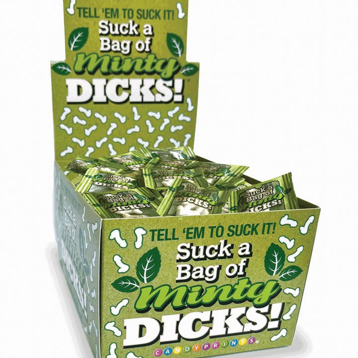 Little Genie Productions - Wholesale Mints - Suck a Bag of Minty Dicks- Display of 100