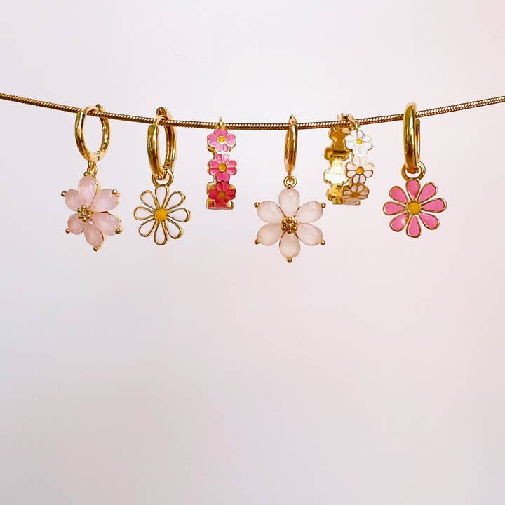 Gold Fiorella hoops pink for wholesale on Faire3