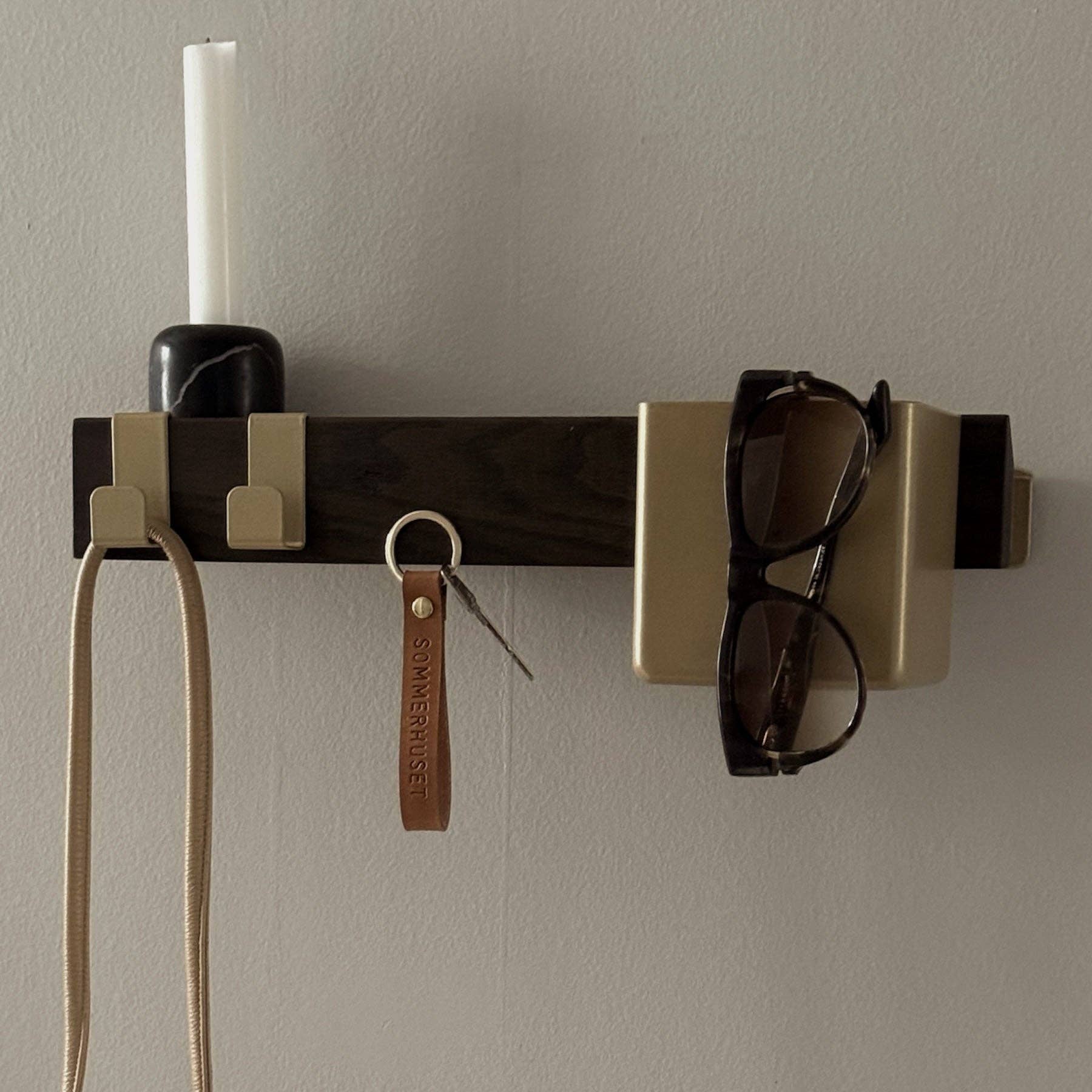 Studio Nordhaven - Wholesale Wall Mounted Shelf - FLEX Wall System - Dark Oak & Brass9