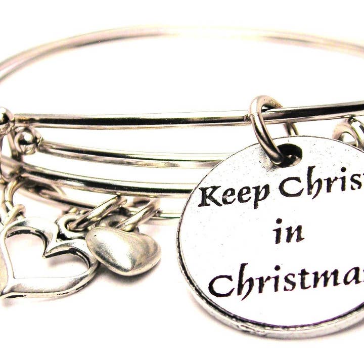 Keep Christ In Christmas Bangle Bracelet Set Holidays Xmas for wholesale by Chubby Chico Charms