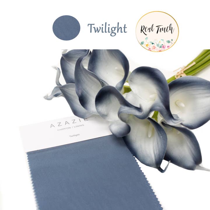 Angel Isabella - Wholesale Artificial Flowers - Pack of 10-Lifelike Real Touch Calla lily-Navy Collection5
