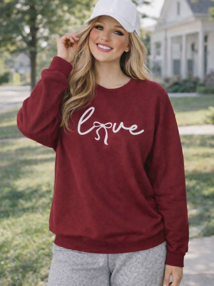 Coquette Love Valentines Sweatshirt for wholesale by Blue & Willow
