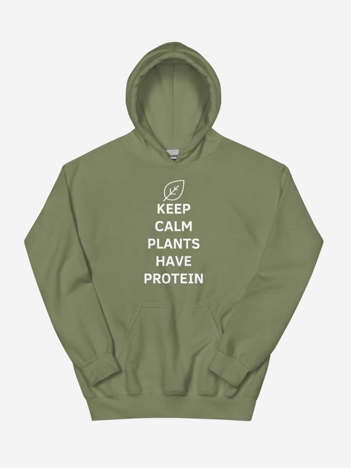 Keep Calm Plants Have Protein Unisex Huvtröja för wholesale av Plant Babes