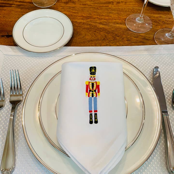 Vibrantly Blue - Wholesale Dinner & Cloth Napkin - Embroidered Napkin - Single - The Nutcracker2