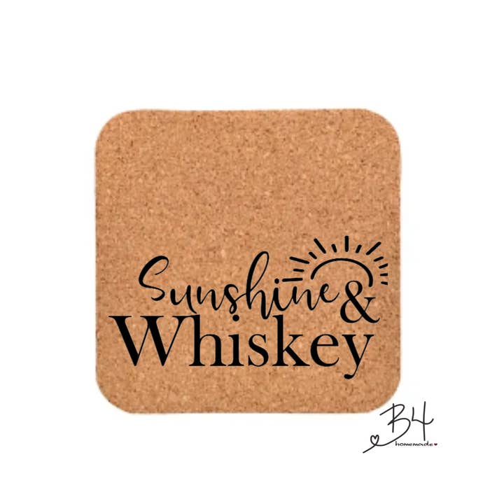 B4homemade, LLC - Wholesale Coasters - Whiskey Drinkers Cork Coaster Collection5