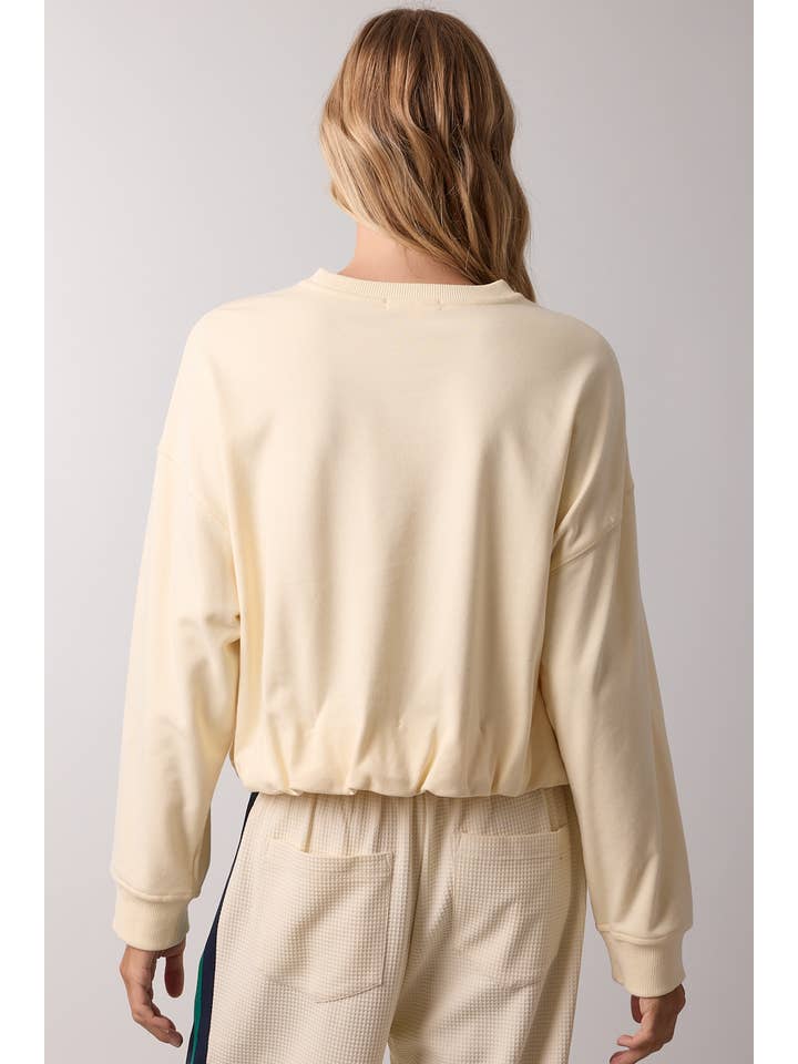 Wishlist Apparel - Wholesale Knit Top - Women's - BUBBLE HEM FRENCH TERRY TOP / WL25-1140111